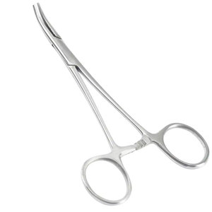 Fórceps de hemostasia médica de acero inoxidable curvo de 14cm, instrumentos quirúrgicos manuales - Product Image 5