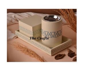 Wooden Traditional Religious Mabkhar Bakhoor <b>Burner</b> with Oud Box and Tray Superior Quality Indian Incense Home Fragrance - Product Image 3