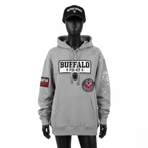 เสื้อฮู้ดผ้าฟลีซหนาสำหรับผู้หญิง, เสื้อสวมหัว340ฤดูหนาวให้ความอบอุ่นระบบ GSM แผ่นปักลายสไตล์ลำลองสีเทาออกแบบโลโก้ได้ตามต้องการ - Product Image 1