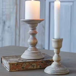 Porte-bougie en bois de manguier, support à bougie en bois - Product Image 1