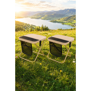 Silla/taburete de camping de 2 piezas con reposabrazos, fácil de transportar, plegable, diseño que ahorra espacio para guardar en la bolsa - Product Image 5