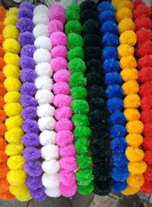 พวงมาลัยดอกดาวเรืองเทียมสำหรับตกแต่งงานแต่งงานของตกแต่งเทศกาลฮาลดิเมนด์ฉากหลังติดเวทีตกแต่งงานปาร์ตี้ - Product Image 6