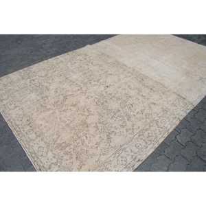 Tapis turc surdimensionné 6,6x11,2 pi (202x340 cm), tapis vintage blanc patchwork - Product Image 3