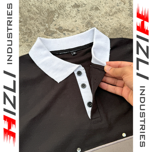 Men's Long Sleeve High <b>Collar</b> <b>T</b>-<b>Shirt</b> Casual Woven Nonwoven 100% Cotton Anti-Wrinkle Embroidery Patch Print Rhinestones Street - Product Image 4