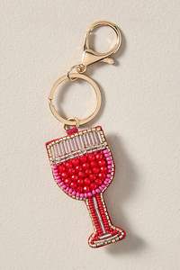 Porte-clés en tissu coloré fabriqué à la main avec perles - Product Image 2