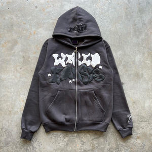 Nouveau fabricant de vêtements streetwear, vente en gros, broderie, impression en relief, ourlet brut, surdimensionné, écologique, fonctionnel, personnalisé - Product Image 2