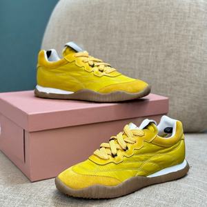 Zapatos deportivos de cuero genuino de colores brillantes con cordones y punta cerrada, zapatos de diseñador a la moda, zapatos casuales cómodos. - Product Image 1