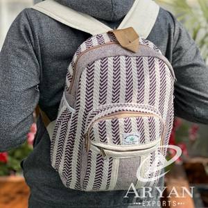 Nouveau design de sacs pour ordinateur portable en chanvre sacs à dos durables nouveauté jute avec coton unisexe multi-usages sacs à dos de voyage - Product Image 1