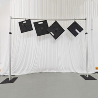 Kit de support de fond métallique réglable robuste pour studio photo, système de support de fond pour photographie, diffusion en direct et décoration de mariage