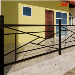 La moderna barandilla de balcón de hierro forjado con detalles decorativos y acabados recubiertos de polvo aporta elegancia y seguridad - Product Image 6