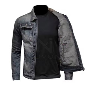 Veste en jean respirante pour homme, 100% coton, haute qualité, logo frontal, best-seller pour adultes - Product Image 3