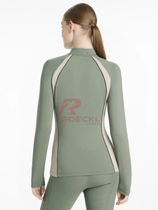 Femmes élégantes équitation couche de base en gros tissu ultra léger contrôle de l'humidité coupe ergonomique confortable équestre - Product Image 5