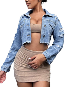 Usine pas cher prix haute qualité femmes Denim veste meilleures ventes vestes 2024 avec logo personnalisé taille et couleur Demin veste - Product Image 1