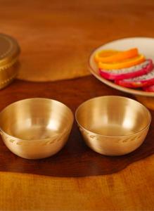 ชุดรับประทานอาหารค่ำทองเหลืองบริสุทธิ์สำหรับร้านอาหารดีไซน์ทันสมัยชุดกลมชามทองเหลืองสำหรับใช้ในบ้านโรงแรม - Product Image 4