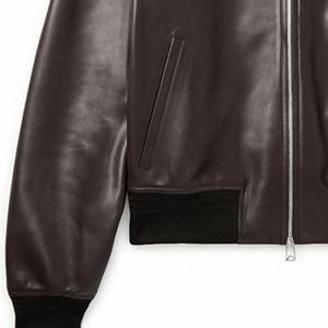 Vente en gros de longue veste en cuir monochrome vintage col montant enduit d'hiver imperméable fabricant d'extérieur mince - Product Image 6