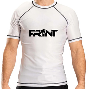 Custom OEM Men Short Sleeve Rashguard <b>Compression</b> <b>Shirt</b> Plain <b>Black</b> Quick Dry Activewear - Product Image 2