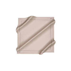 Beige Silk Crepe Satin Bordered Square Scarf - Product Image 1