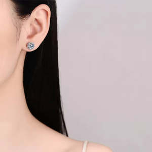 NOVAMART Fine 2 Ct Glimmer Guard D/VVS1 Moissanite Stud <b>Earrings</b> Wholesale Export - Product Image 2