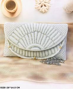 Nouvelle pochette pour femme design faite à la main élégante nouveauté perles de pierre de mode fermeture magnétique pour la fête nuptiale soirée mariage - Product Image 4