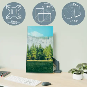 Ergo Braccio Doppio per Monitor Salvaspazio con Supporto per Laptop – Grigio Scuro - Product Image 5