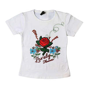 Camiseta Bordada para Niñas - Blanca - Product Image 1