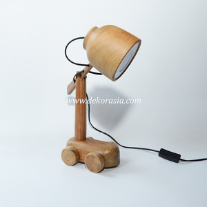 Lampe de chevet LED en bois de style moderne, forme unique personnalisée, naturelle, décorative, alimentation électrique, pour chambre à coucher - Product Image 6