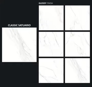 Aeroni Beige 80x80cm Losa de cerámica Diseño de mármol Acabado brillante pulido Azulejos de porcelana 800x800mm Hecho EN LA India - Product Image 4