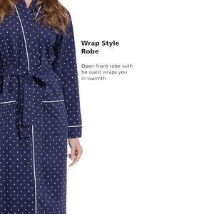 2025 haut de gamme confortable doux numérique imprimé à pois femmes peignoir 100% coton Super thermique nuit costume Robe Couples - Product Image 4