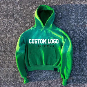 Sweats à capuche unisexes en molleton 100% coton lourd surdimensionnés Logo brodé personnalisé Impression numérique pour l'automne - Product Image 3