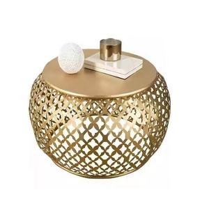 Mesa auxiliar de metal de latón antiguo industrial moderna, muebles rústicos para el hogar, construcción de hierro, comedor, sala de estar, dormitorio, uso al aire libre - Product Image 5