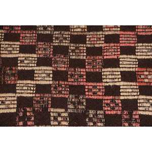 Tapis turc vintage 3,4x9,7 pi (105x296 cm), tapis Kilim marron rouge à motifs floraux - Product Image 5