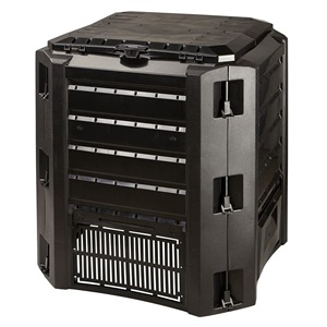 Composteur en plastique Prosperplast Compogreen de 380 l en noir, 82,6 (hauteur) x 71,9 (largeur) x 71,9 (profondeur) cm - Product Image 1