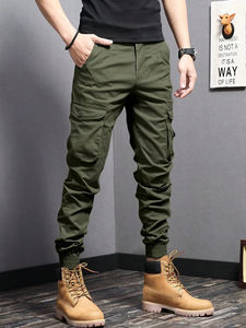 Pantalones Cargo Holgados para Hombre, Cintura Elástica Ajustable, Algodón y Poliéster, Pantalones Deportivos Holgados y Pesados - Product Image 6