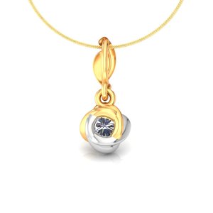 Pendentif solitaire double ton en or 18 ct de 15 cents avec diamant de laboratoire - Product Image 1