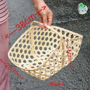 CESTA DE REGALO DE BAMBÚ DE Paja Grande Hecha A Mano, Reutilizable y Perfecta para Cestas de Lujo o Presentación de Comida Gourmet - Product Image 2