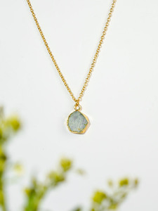 Citrine brute collier à caution unique en argent Sterling Unique bijoux lien chaîne cadeau pour les femmes à la main minimaliste collier de pierres précieuses - Product Image 6