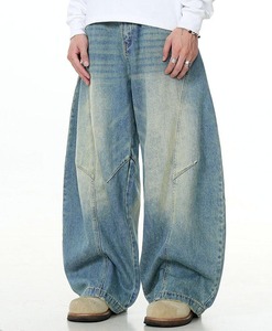 Pantalones Anchos Casuales de Alta Calidad al por Mayor, Personalizados, Estilo Urbano, Lavados, 100% Algodón, Jeans Holgados para Hombre - Product Image 2