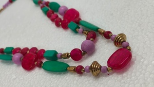 Collier en perles de verre multicouche fait à la main, chaînes en alliage de cuivre, style luxueux, bijoux pour femmes - Product Image 3