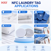 Étiquette de lavage NFC imperméable et lavable avec NTAG213/215/216/424/1K, petite étiquette en tissu programmable de 25 mm pour vêtements