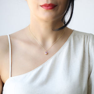 Pierre de Quartz rose de forme ronde, Design minimaliste, vente en gros, collier en argent Sterling 925 fait à la main - Product Image 2