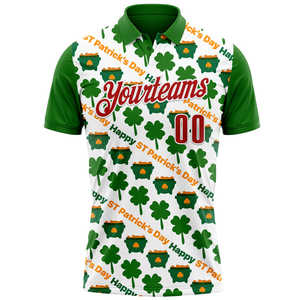 Diseño OEM de golf de alta calidad para hombres para Polos rendimiento de lujo impresión por sublimación completa patrón sólido en tela de punto - Product Image 4