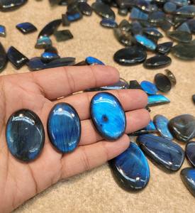 Labradorite cabochon bleu feu en gros, pierre précieuse naturelle arc-en-ciel feu, qualité excellente, lisse, pour la fabrication de bijoux - Product Image 1
