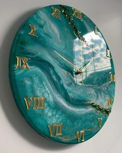 Unique Antique Style Epoxy Resin Digital Electronic <b>Wall</b> <b>Clock</b> <b>for</b> <b>Living</b> <b>Room</b> Kitchen Office-Battery Powered Home Decor Gift - Product Image 4