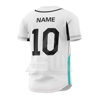 Jersey Baseball Pria Custom Nama Nomor Lengan Pendek Kancing Depan Bernapas Cetak Digital 100% Poliester Cepat Kering Semua