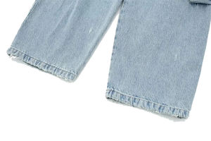 2025 OEM haute qualité nouvelle mode femmes jean droit avec multi-poches 100% coton sable lavage haute rue Style - Product Image 2