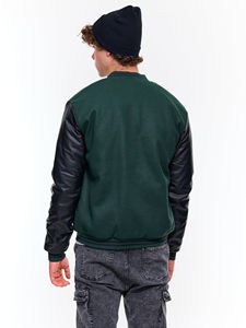 2025 nouveaux hommes Varsity College veste personnaliser logo broderie régulière en cuir manches haute rue Varsity veste personnalisée - Product Image 4