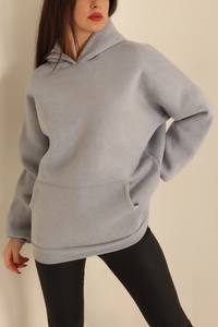 Custom Logo <b>Hoodies</b> <b>Women's</b> Plain Embroidered Loose Jumper 100%cotton <b>Sweatshirts</b> <b>Women</b> Oversized Essentials <b>Hoodies</b> Woven - Product Image 4