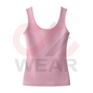 เสื้อกล้ามทรงสลิมฟิตสำหรับผู้หญิงเสื้อพิมพ์โลโก้ตามสั่งและบริการ OEM ผ้าถักดีไซน์ล่าสุด - Product Image 6