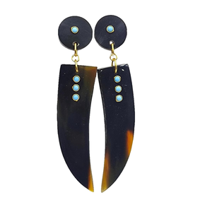 Pendiente de cuerno de búfalo de moda antiguo para joyería más vendida, pendiente de cuerno de diseño moderno para mujer a bajo precio - Product Image 5