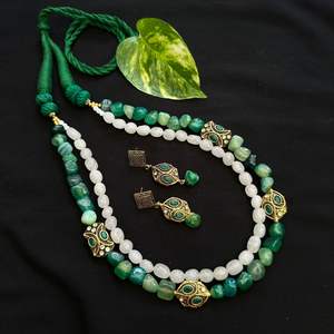 Avenchurian vert avec perles de perles Chakra Fency collier grossiste indien Fabricant - Product Image 1